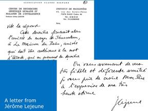 A lettere from Jérôme Lejeune