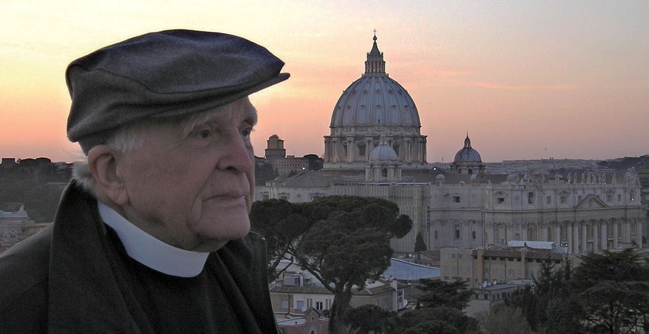 Father Jaki with the Vatican in the background