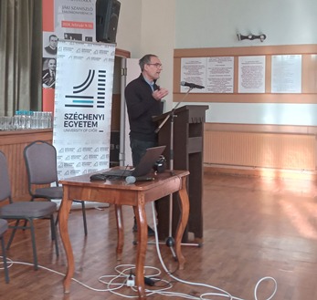 András Ferenc during his talk.
