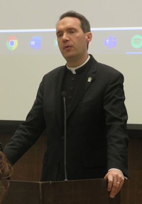 Fr. Joseph Laracy, Assistant Professor of systematic theology at Immaculate Conception Seminary School of Theology, and the main organizer of the Conference, during his speech on “Jaki and Barbour: Pilgrims on Parallel Paths of the Science and Religion Journey”.