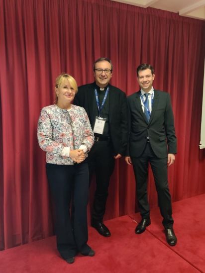 Orsolya Pacsay-Tomassich, Fr. Andrea Ciucci, and Andr&aacute;s Toth