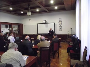 Dr. Székely László during his lecture